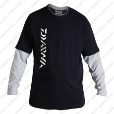 Футболка с длинным рукавом синяя с серым DAIWA TD Long Sleeve T Shirt Navy / Grey размер - XXL / TDTNG-XXL