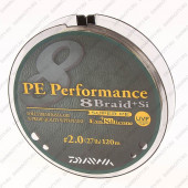 Плетеная леска DAIWA PE Performance 8 Braid + Si / #2 (12,5 кг) - 120м (тёмно-коричневая)
